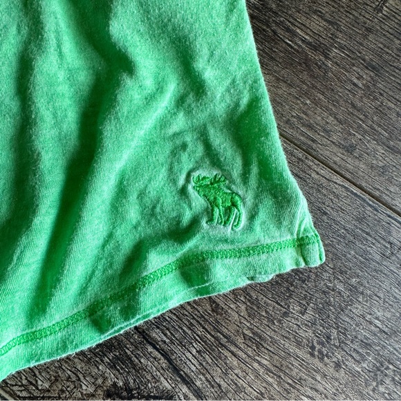 2000s Abercrombie & Fitch Green Tank Top Plain Basic Summer Outfit Razorback - Picture 3 of 4